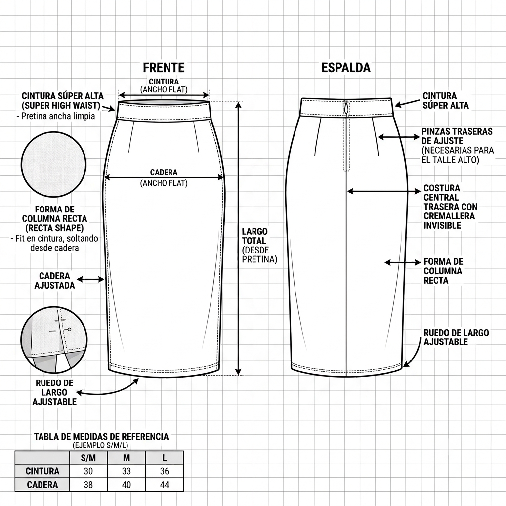 High-Waist Maxi Column Skirt | Digital Sewing Pattern (Sizes S-L)